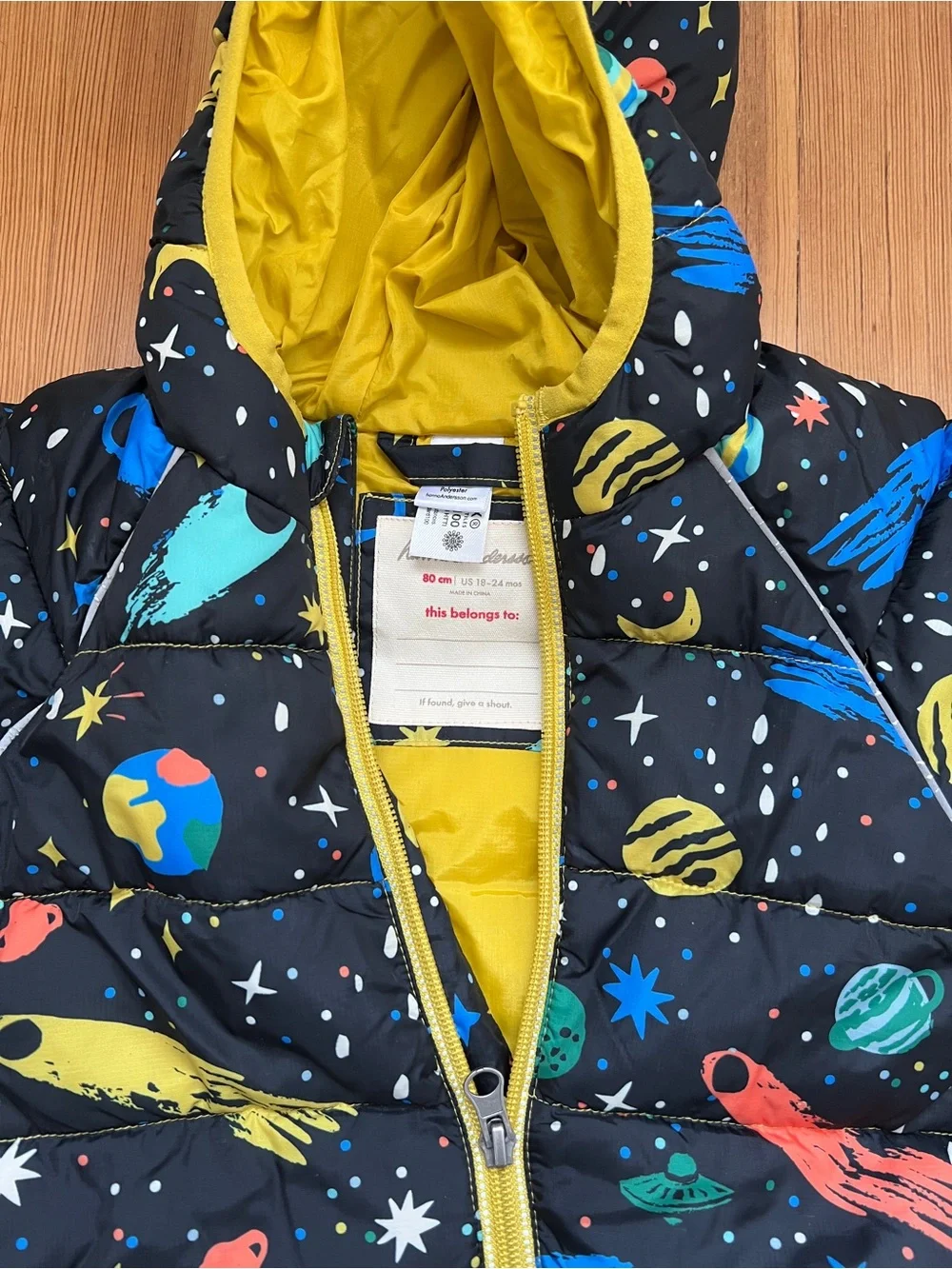 Hanna Andersson Space-Print Hooded Puffer Snowsuit